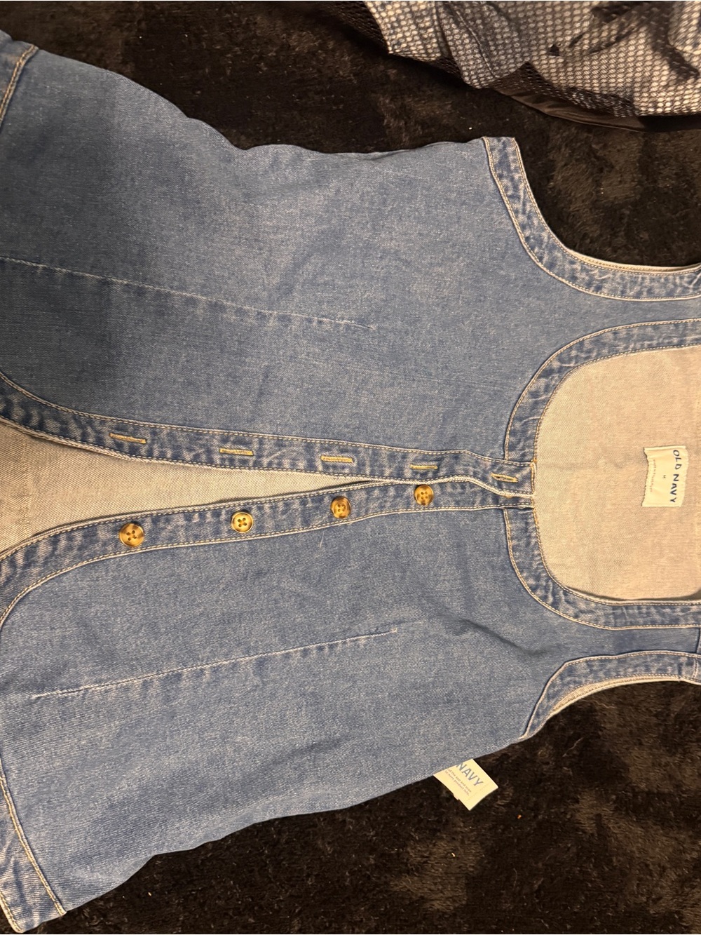 Old Navy Light Blue Denim Button-Front Overall Top
